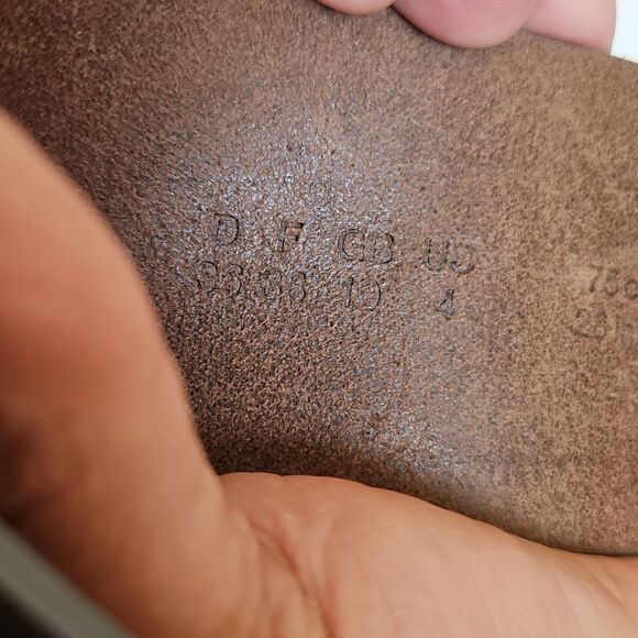 Olsen Europe Vintage Leather Buckle Belt 4 Army Green - Picture 8 of 16